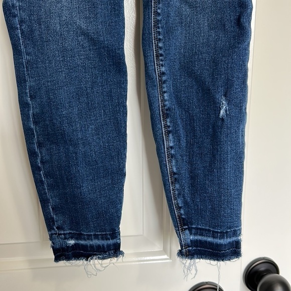 SPANX Denim Skinny Jeans Pants Raw Hem Pull On Medium Wash Denim 18511 XSmall - Picture 5 of 13